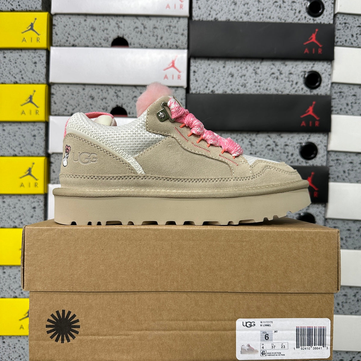 UGG Mellow Low-Top Sneaker – White/Pink | Style 4032 | EU 35–40