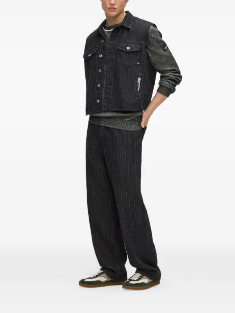 Karl Lagerfeld Jeans pinstripe denim gilet