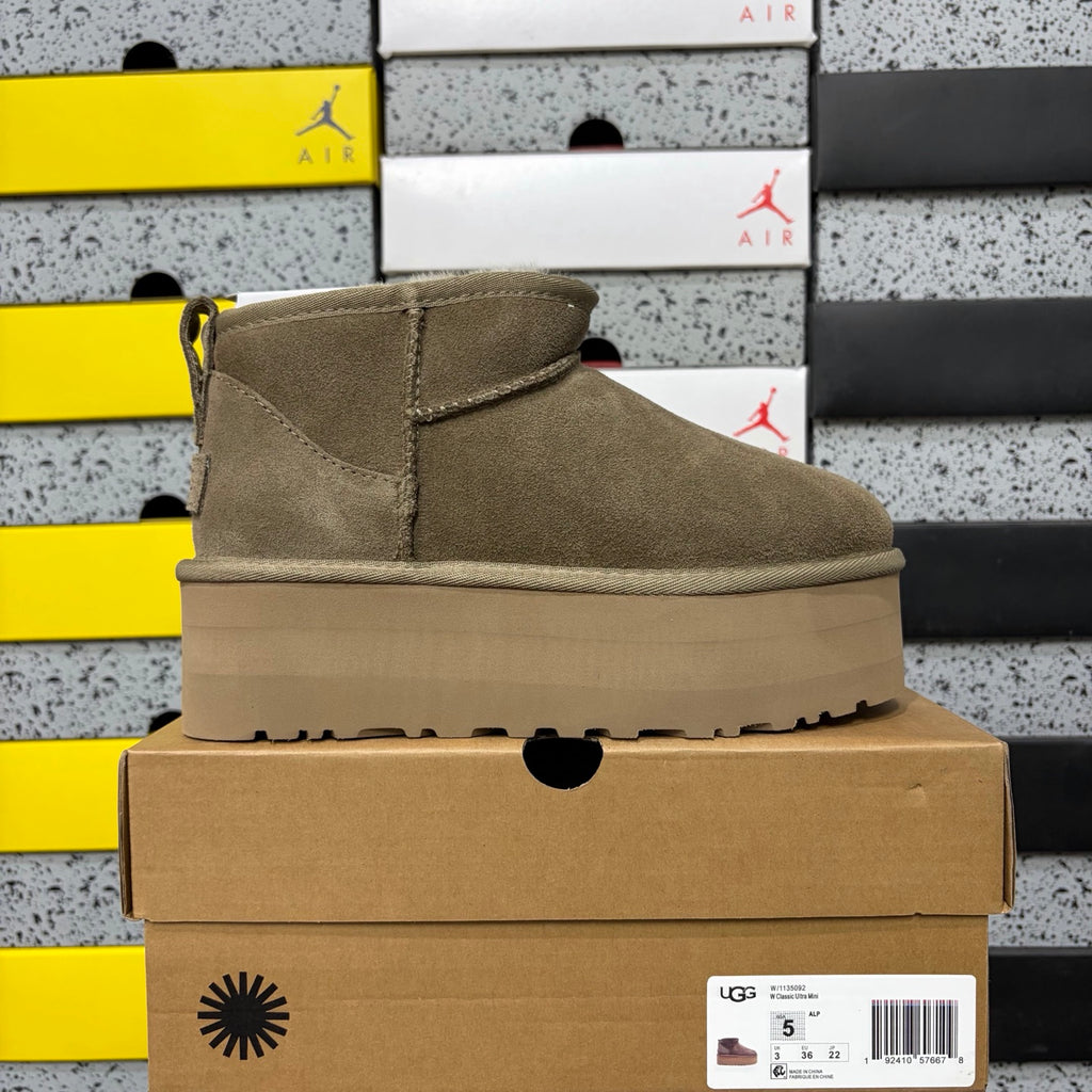 UGG Ultra Mini Platform Ankle Boot – Taupe | 5cm Sole | Style 5092 | Sizes 36–40