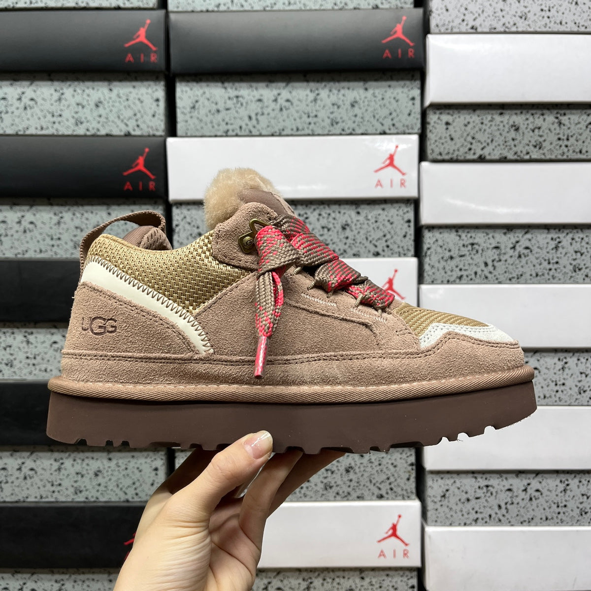 UGG Lowmel Lace-Up Sneaker – Brown Pink | Style 1144032 | Sizes 35–44