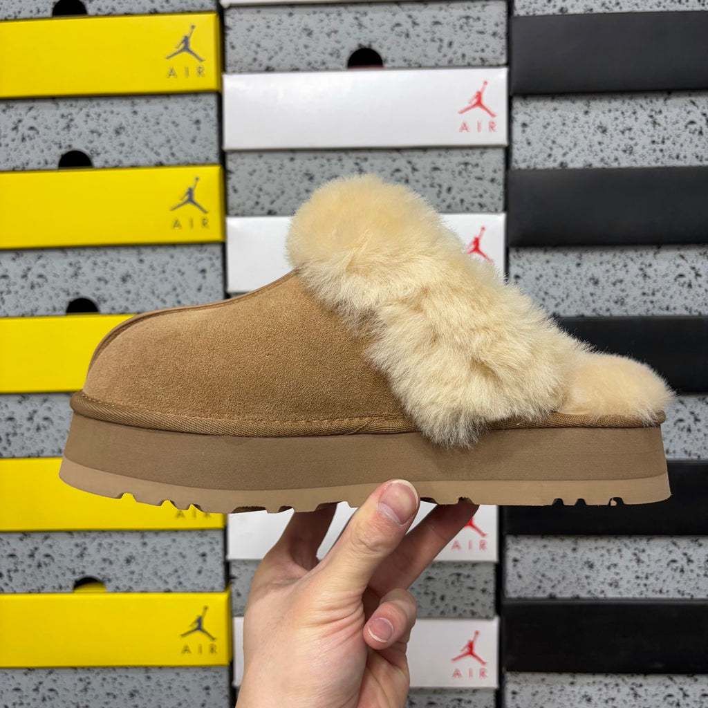 UGG Disquette Platform Mule Slippers – Chestnut | Style 1122550 | Sizes 35–40