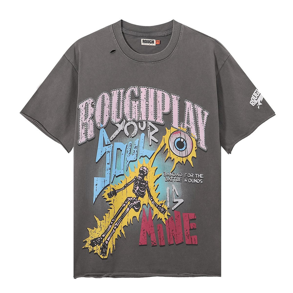 Rough Play Colorful Tour Skeleton Graphic T-Shirt