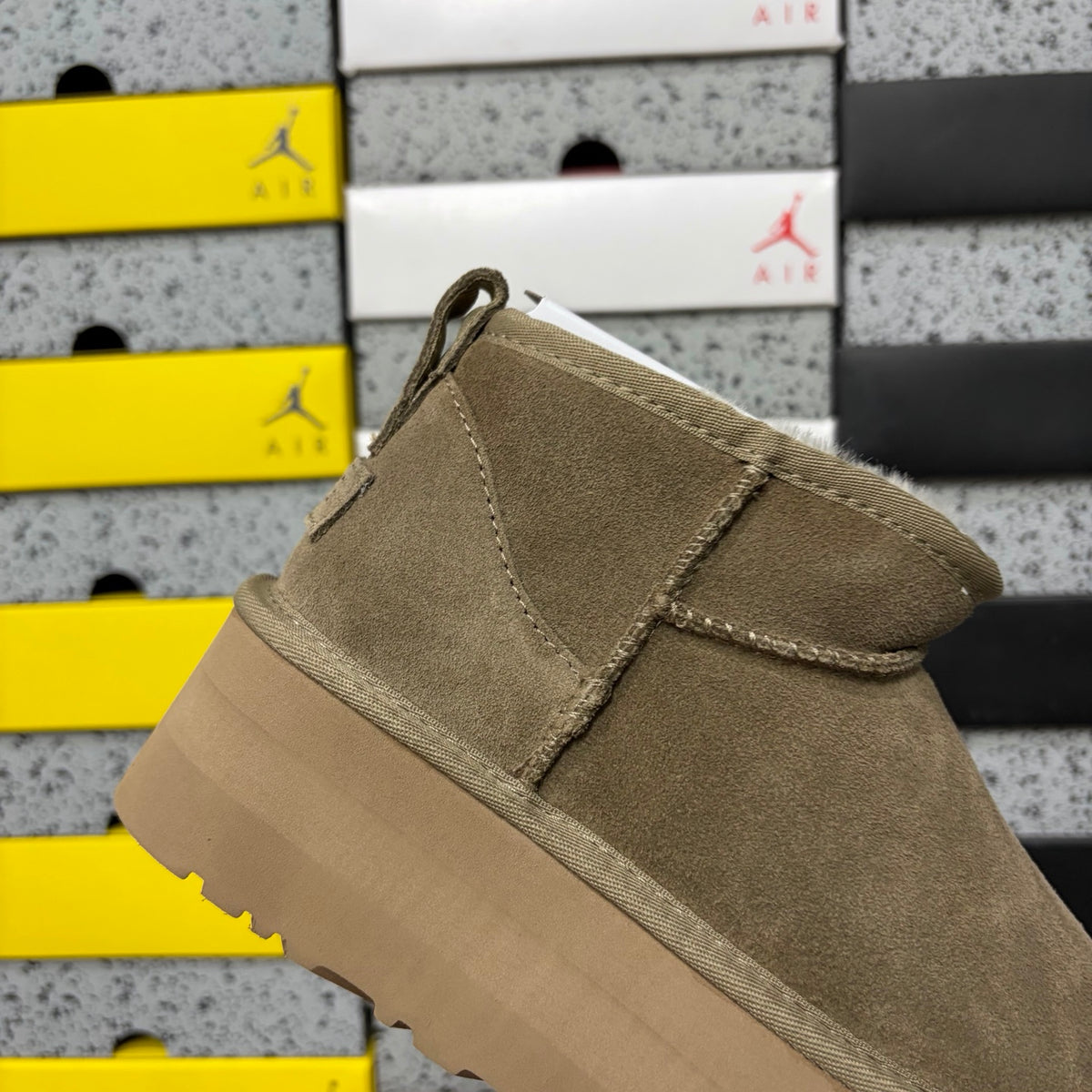 UGG Ultra Mini Platform Ankle Boot – Taupe | 5cm Sole | Style 5092 | Sizes 36–40