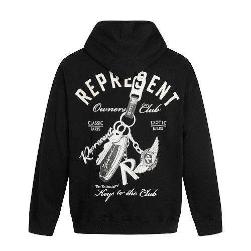 Reps logo print hoodie black-6031